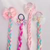 Cute Wigs Ponytail for Kids Girl Candy Color Cartoon  Butterfly Bow Ponytail Hair Styling Rubber Bands Headwear Braid