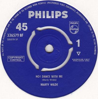 7inch Record MARTY WILDE - No! Dance With Me 326579BF Philips 1963 UK Pop Used