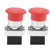 2PCS Round Head Push Button Switch Mushroom E-Stop Button for XB2-BS542/ZB2-BE102C Machine Safety