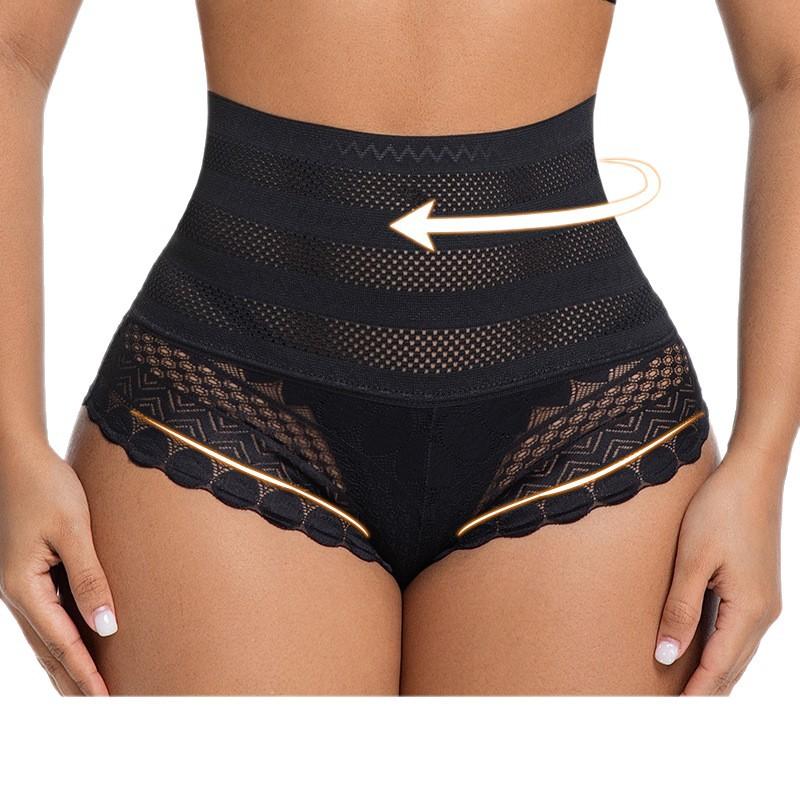 Women's New Summer Net Gauze Breathable Without Trace Girdle Waist Lift Hip Abdominal Beauty Body Shaping Briefs