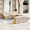 Vidaxl 11-Cz. Ensemble de Meubles de Jardin avec Coussins, Beige, Polyrotin