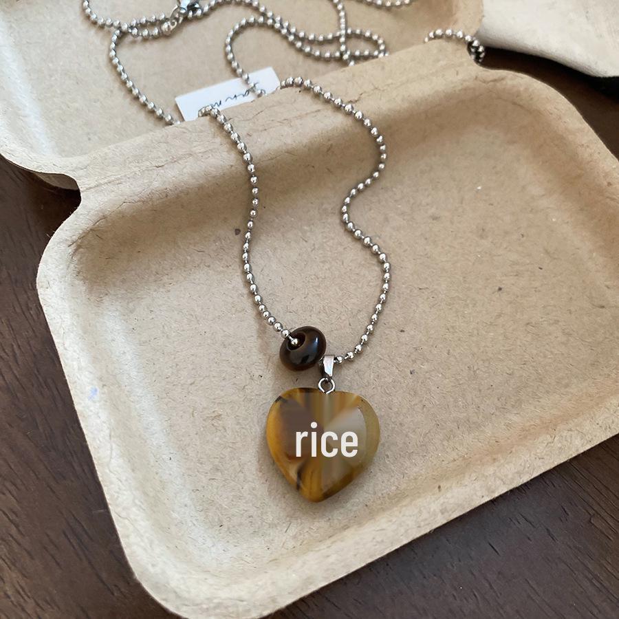 Han Luo 18K Gold-Plated Tiger Eye Necklace - Retro, High-End Clavicle Chain Accessory