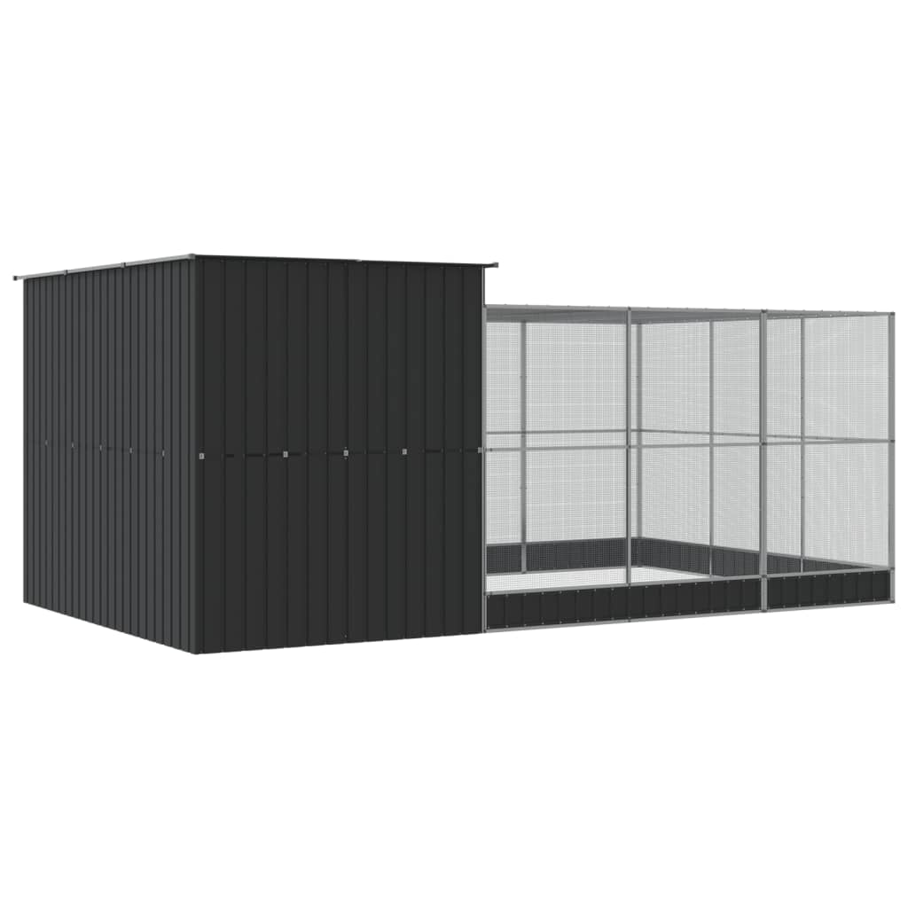 Vidaxl Aviary with Extension, Silver, 497X303X216 Cm, Steel