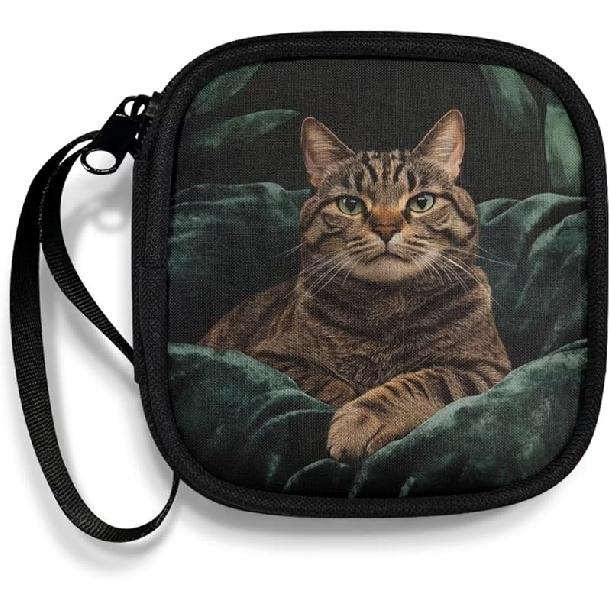 Mushrooms and Moon Carrying Earphone Case Pouch Storage Bag Holder-Earbud Case Headphones Storage Bag Pouch for Headphone, Bluetooth