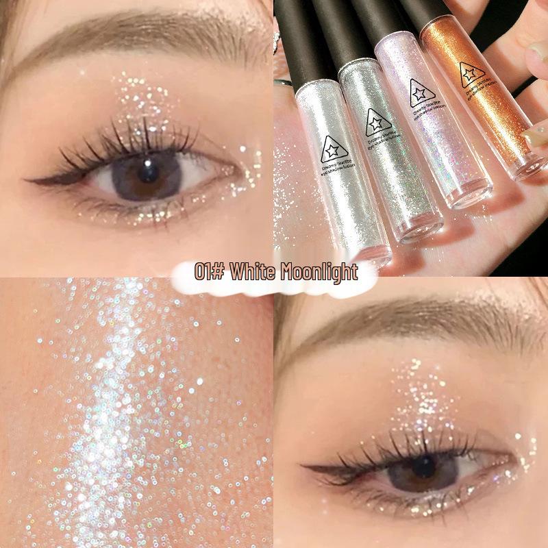 Gemon Star Diamond Liquid Eyeshadow: Fine Shimmer Highlighter with Glitter for Brightening and Pearlescent Under-eye Glow.