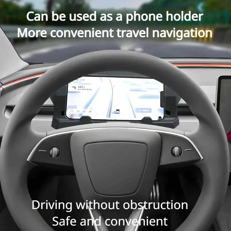 For Tesla Model Y Juniper Model 3 Dashboard ETC Storage Box Center Console Mobile Navigation Tray Holder Storage Car Accessories