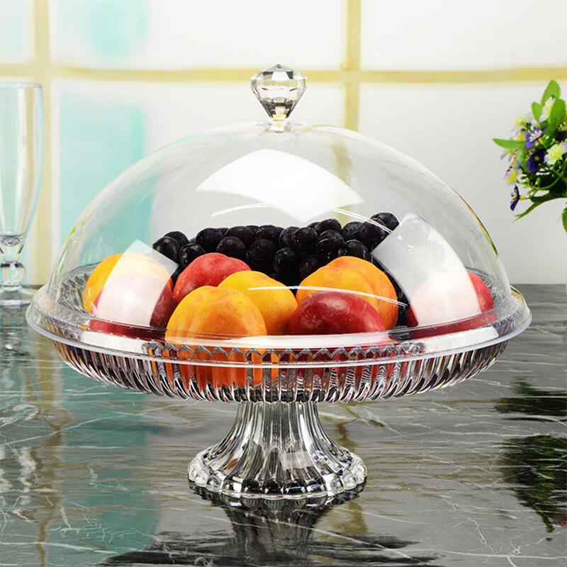 European Style Transparent High-Foot Cake & Fruit Serving Platter with Optional Lid