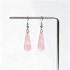 1pc Natural Stone Amethyst Green Aventurine Rose Quartz Tiger Eye Stone Pendant Earrings Bohemian Women's DIY Jewelry