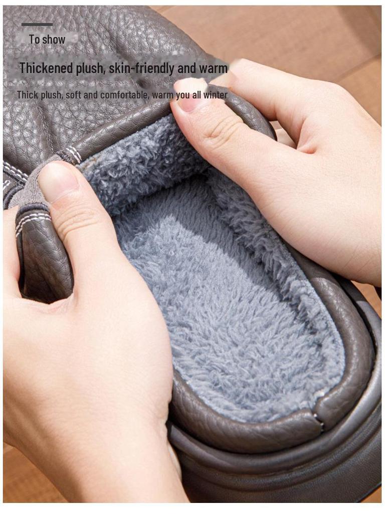 Herr Extra Stora Halkfria Inomhus Vinter Bomullstofflor - Varma, Tjock Sula, Plus Sammet