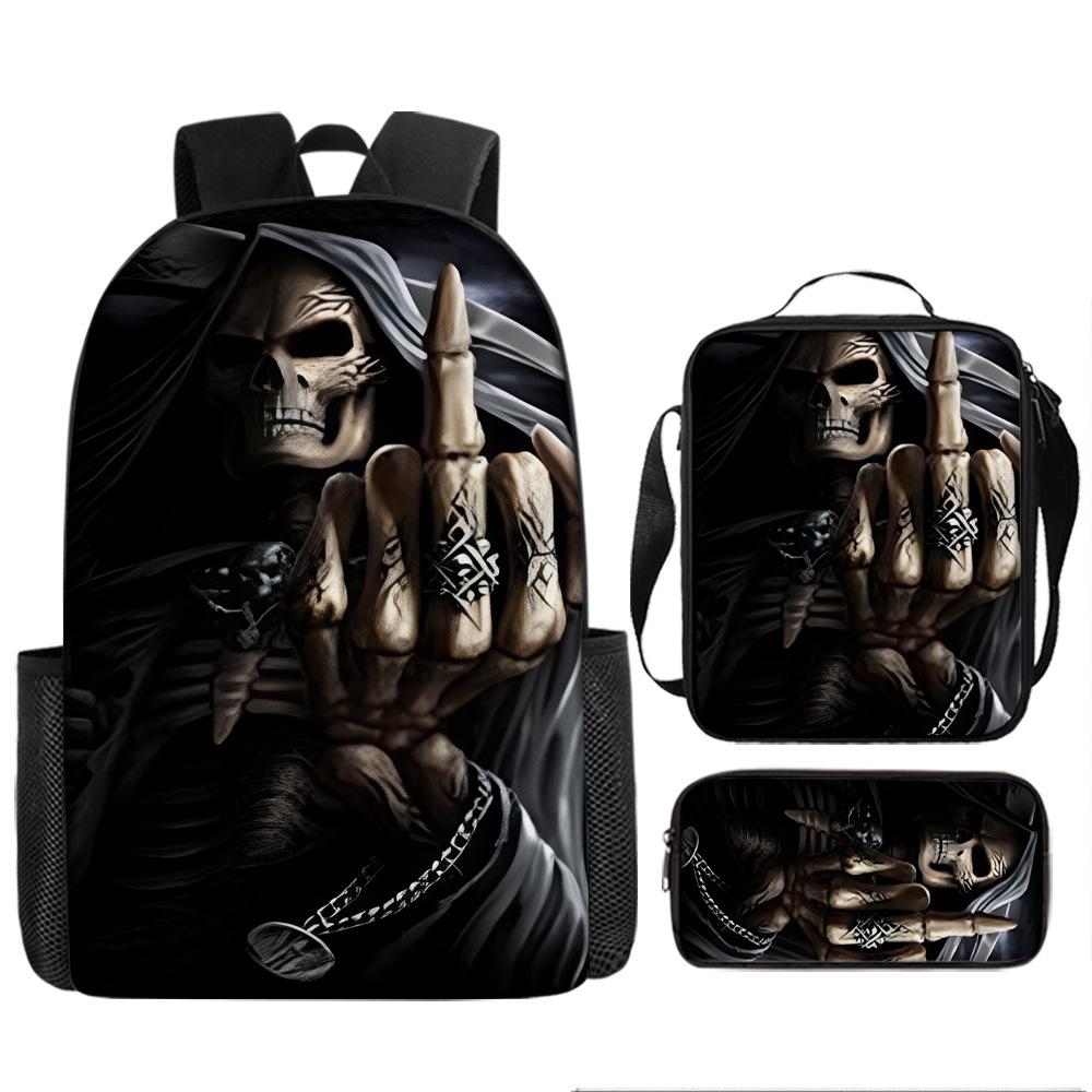 

Рюкзак Reaper Campus для учеников начальной и средней школы, легкий рюкзак для снижения нагрузки, большой вместимости, сумка для компьютера, набор из трех предметов, тренд Pencil case