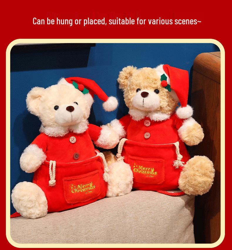 Cross-border Christmas Teddy Bear Plush Storage Bag & Soothing Ornament