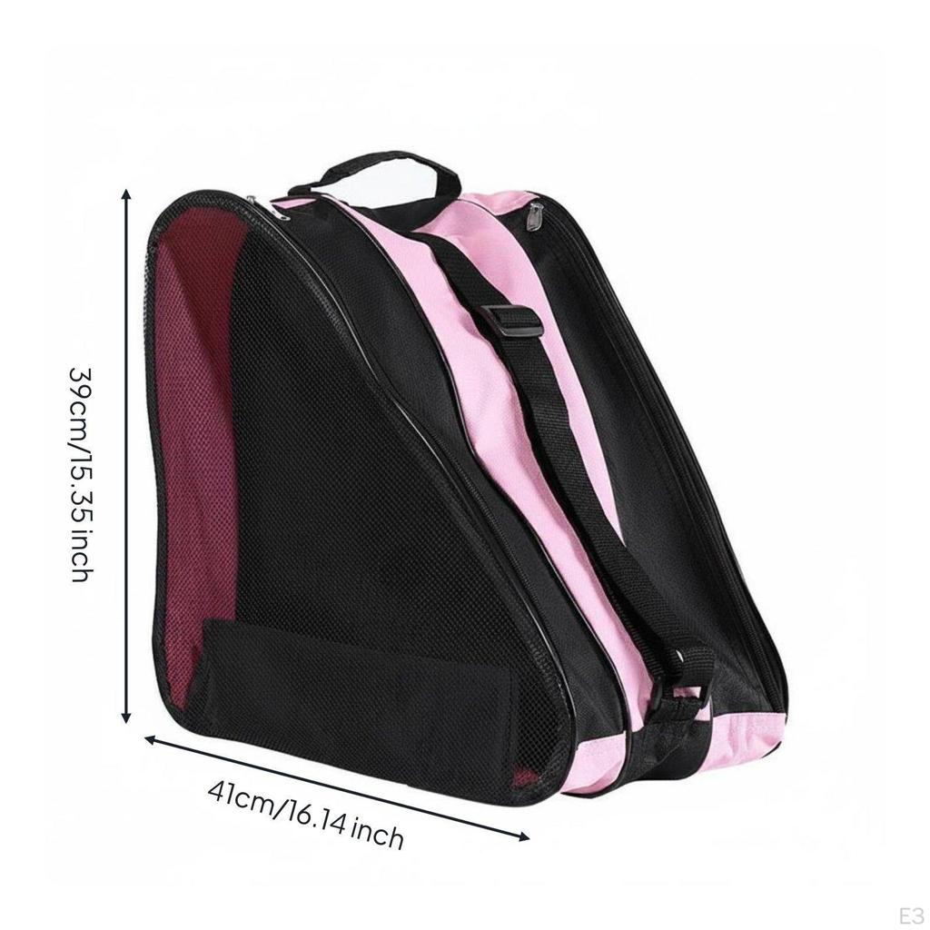Roller Skate Carrier Bag Large Capacity Single Shoulder for Adults, Kids Blue