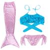 Mermaid Swimsuit Girls Middle School Elder Princess Split Skirt Elementary School Mermaid Baby Three-Piece Set