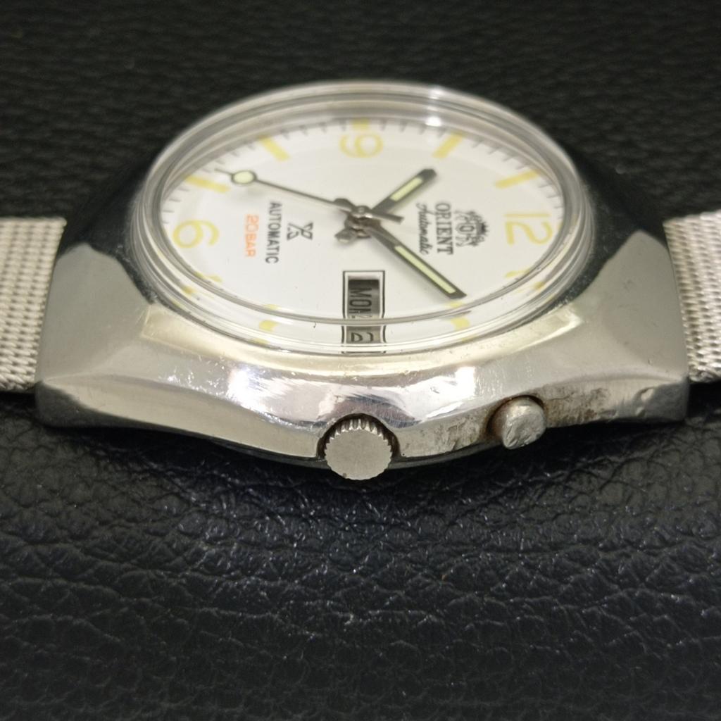 VINTAGE ORIENT AUTOMATIC 48741 JAPAN MENS WHITE COLOR DIAL WATCH a500732-5 R154-a500732