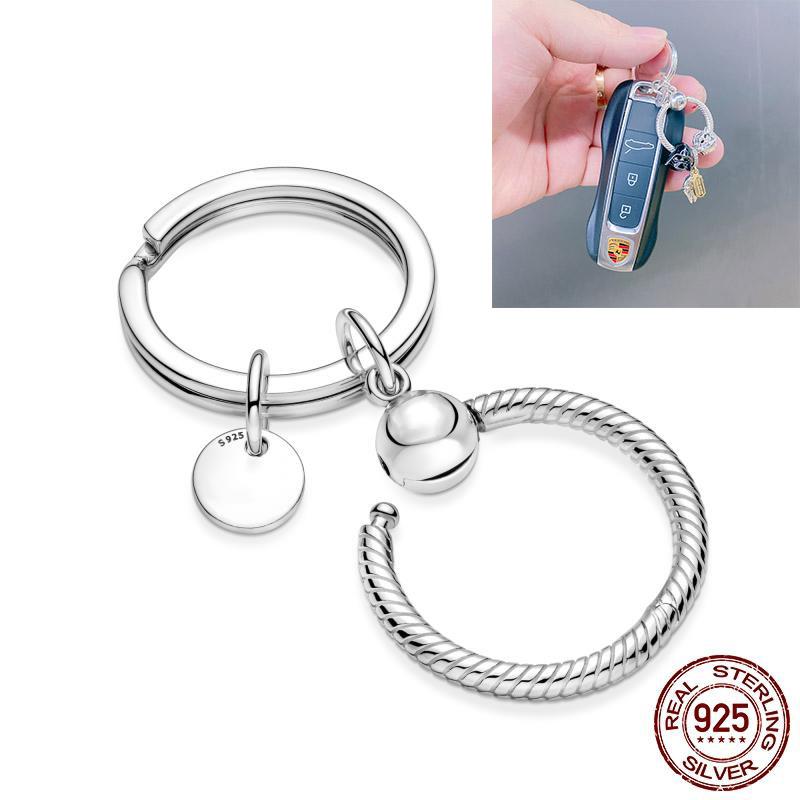 925 Silver Moments Keychain Charm Fit Original Silver Beade Ladies Gift