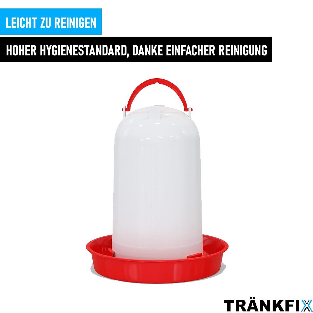 TRÄNKFIX Wasserspender Geflügeltränke Hühnertränke Wassertränke Kunststoff