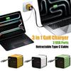 65W 3 In 1 Retractable Fast Charger Type C Cable 2 USB Ports Wall Plug for iPhone Laptops Multi-Device Fast Charger
