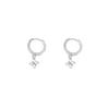 High-End European & American Style Zirconia Flower Earrings - Premium Stainless Steel with Inlaid Diamonds