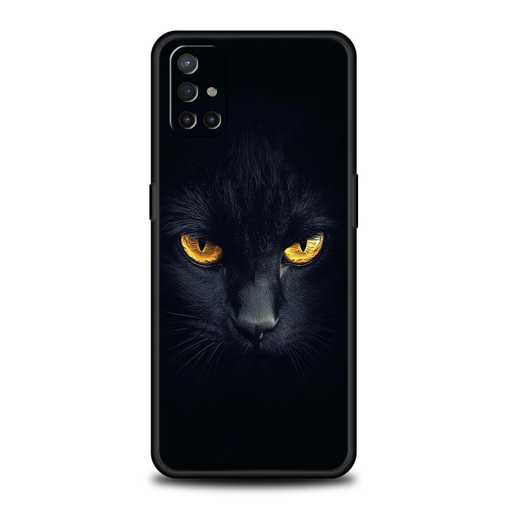 Phone Case For OnePlus 12 11 10 9 Pro 9T 12R 10R 9R 9RT 10T 8T 8 7 6T 7T Nord 2T CE 2 5G N200 N10 N100 Cover Black Cat