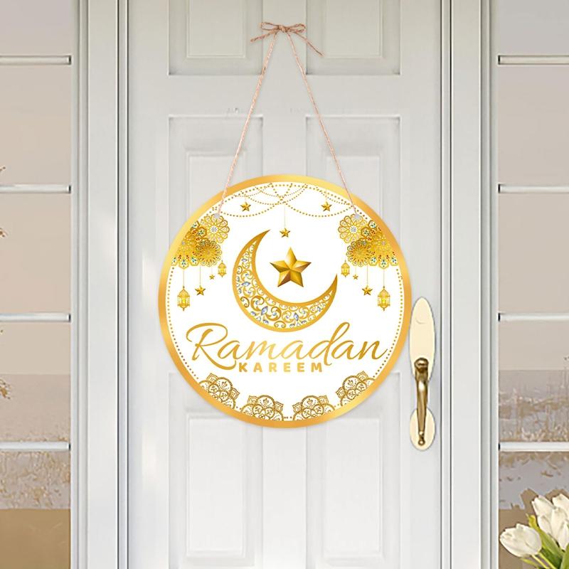 Eid Mubarak Door Hanging Flag Ramadan Decor for Home 2026 Ramadan Kareem Mubarak Islamic Muslim Party Decor Happy Eid Al Adha