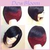 Elegant Short Mix Color Hair Wig With Natural Straight Synthetic Hair For Cosplay