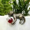 Appendi Vaso Statua Gatto Ubriaco, Ornamento Fioriera Fantasioso, Ornamento Animale Realistico Resina Statuetta Gattino Carino per Decorazione Bordo Miniatura