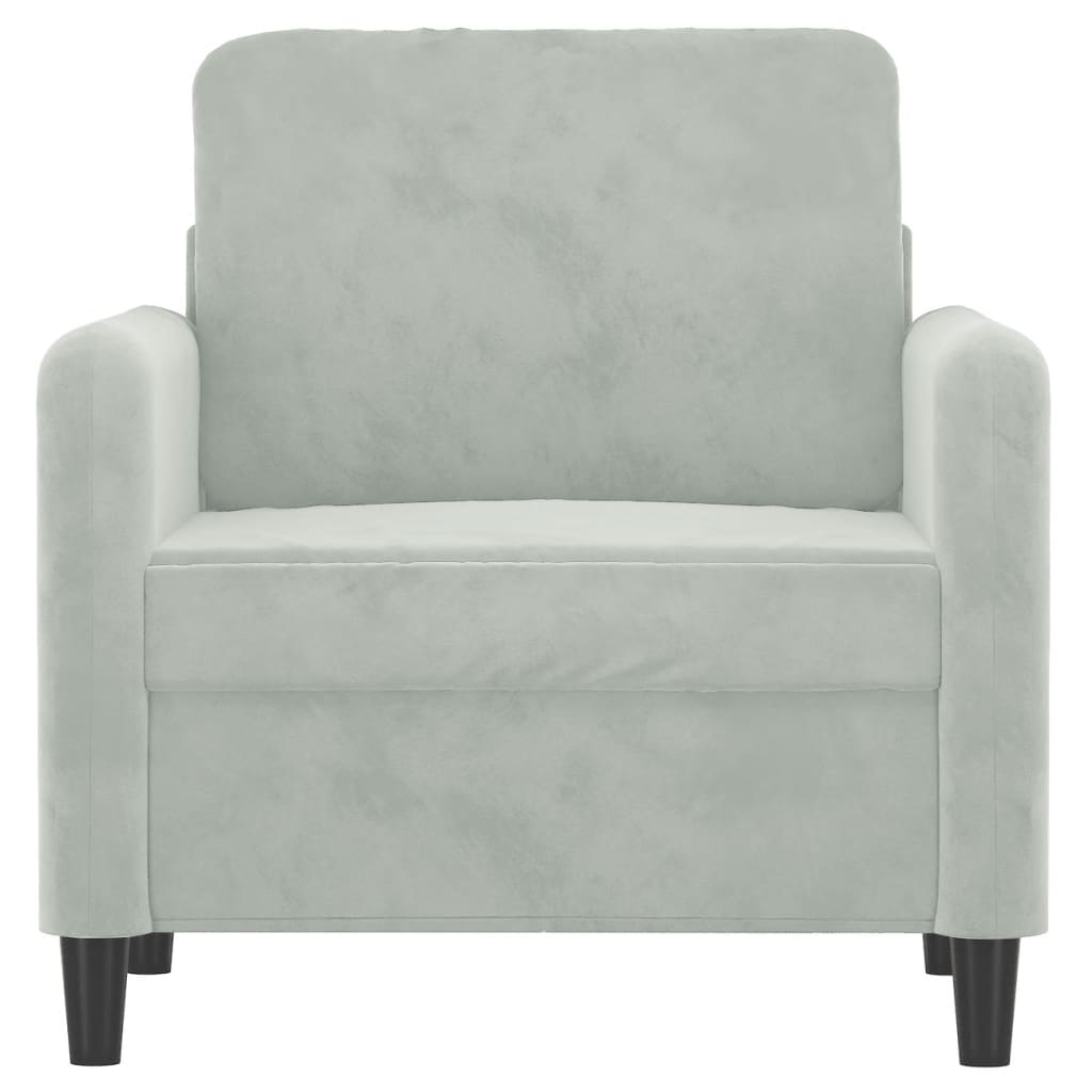 Vidaxl Fotel, Jasnoszary, 60 Cm, Obity Aksamitem