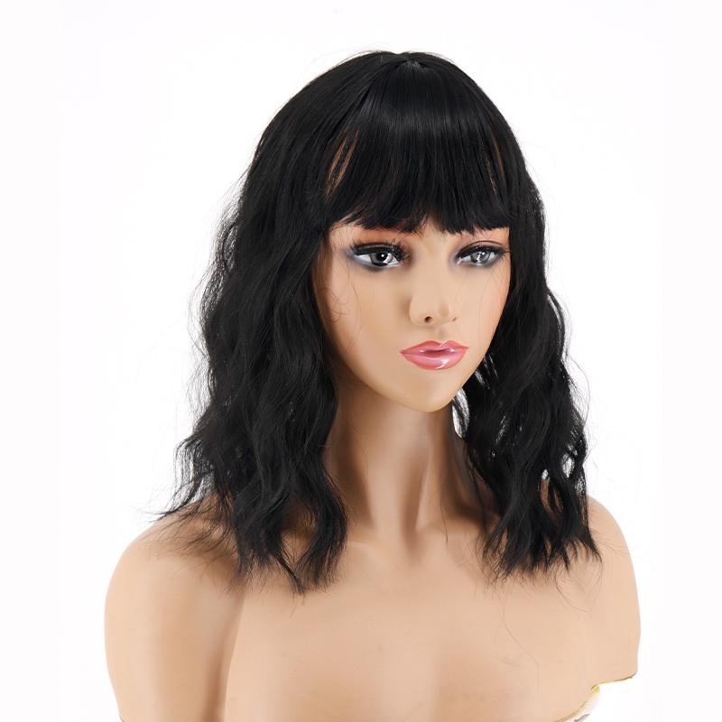 

LISI HAIR женские короткие волнистые волосы с челкой, заколка для волос, парик из синтетического волокна, подходит для вечеринок и повседневного использования