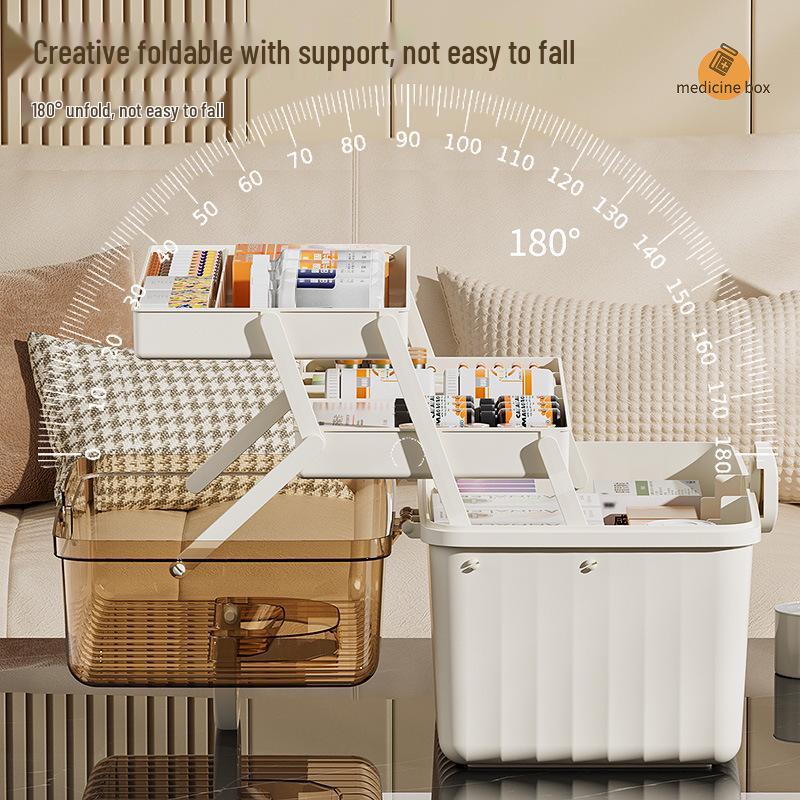 Tragbare mehrschichtige Medikamentenbox - Großes Fassungsvermögen Erste-Hilfe-Aufbewahrung für den Heimgebrauch