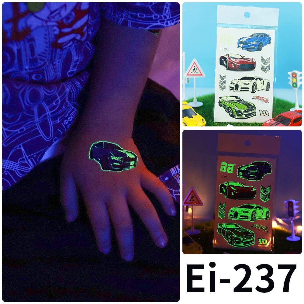 Rekalong Luminous Waterproof Racing Car Tattoo Stickers for Night Parties