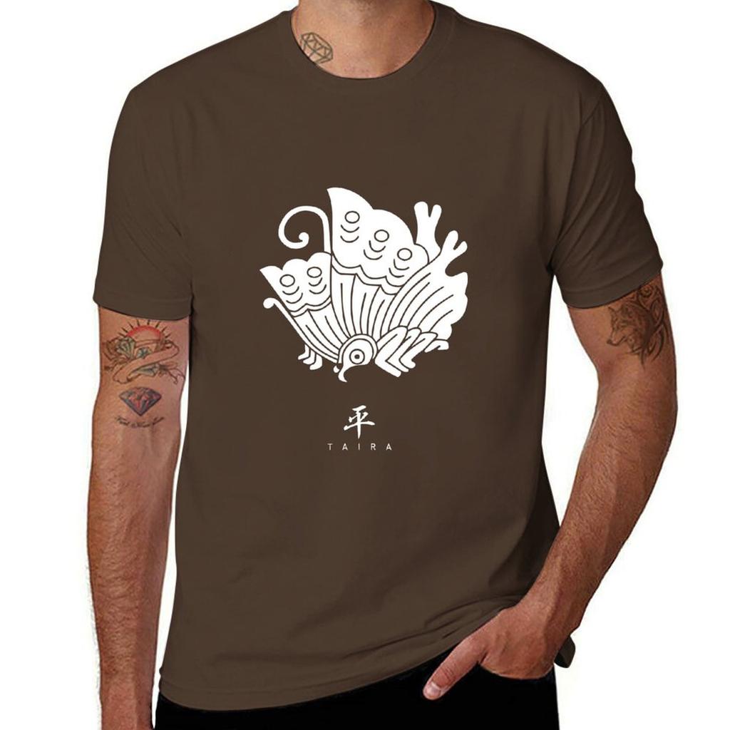 Taira Clan Family Crest Kamon  White Title Version Tshirt plus sizes summer clothes summer tops Mens tshirt