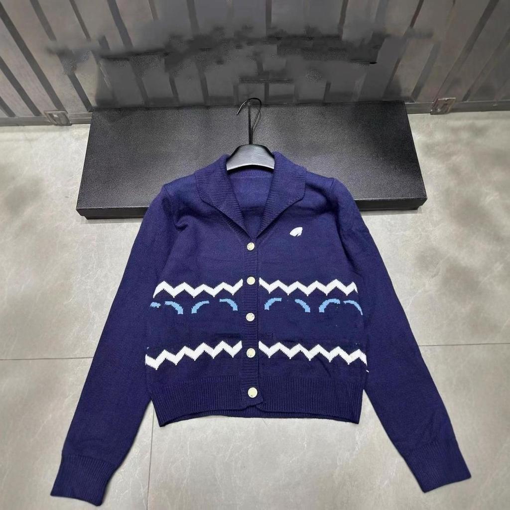 Autumn/Winter 2025 Wavy Logo Knit Cardigan – Casual, Loose, Versatile Top