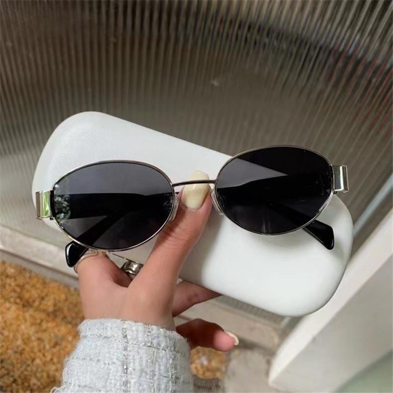 Retro Oval Metal Frame Sunglasses for Women Men  Luxury Sun Glasses Ladies Classic Vintage UV400 Shades Lens Unisex Sunglass