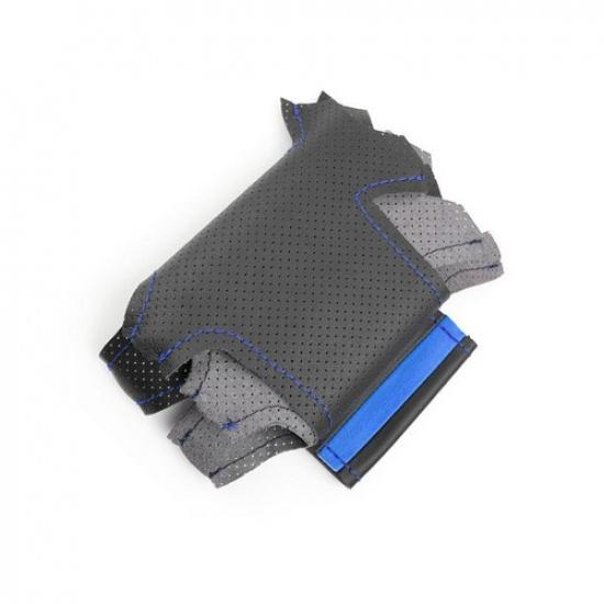 Blue-strip Steering Wheel Sewing Leather Cover Trim For BMW X5 F15 2013-2018