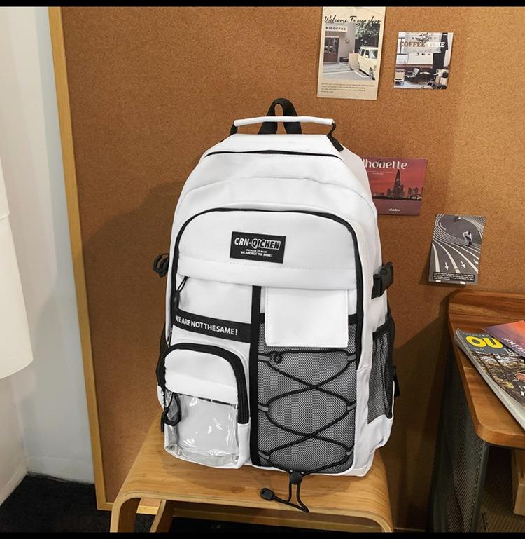 

Junior high school girls reduce the burden of spine protection, middle school students schoolbag, new high school girls, large-capacity lightweight n білий