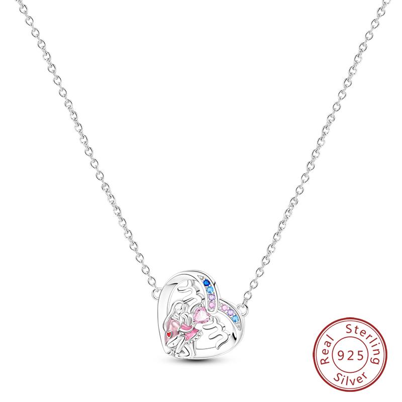925 Silver Luminous Firefly Heart Shaped Zircon Pendant Necklace For Women Fashion Anniversary Birthday Jewelry Gifts