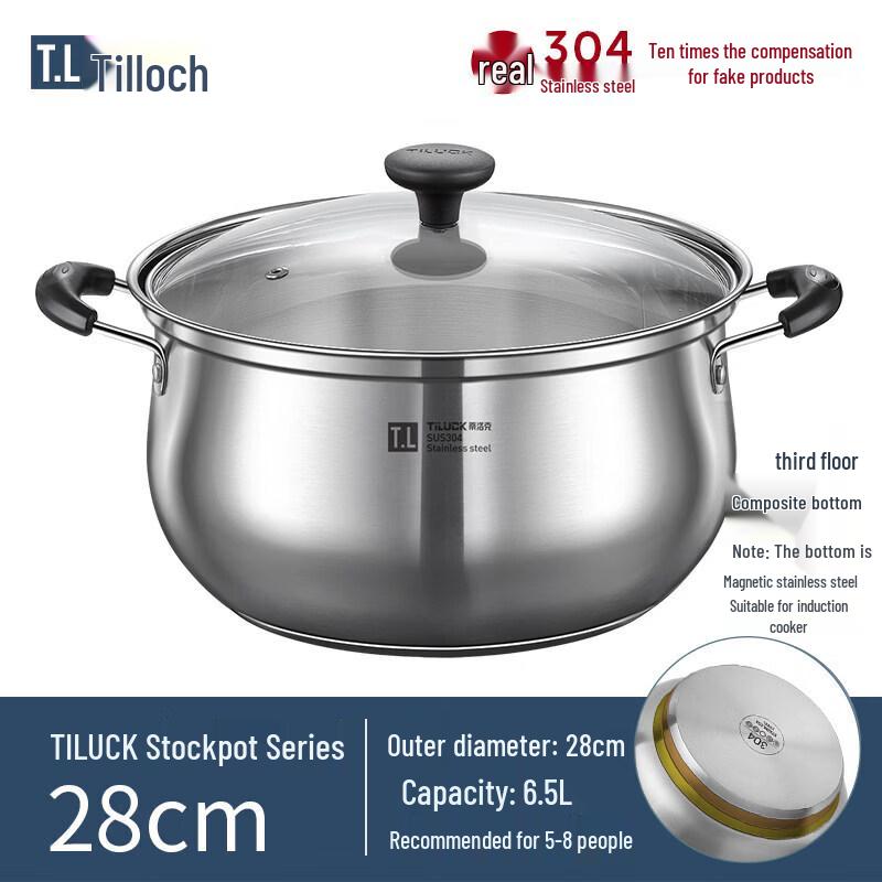 Qiwei 304 Stainless Steel Soup Pot