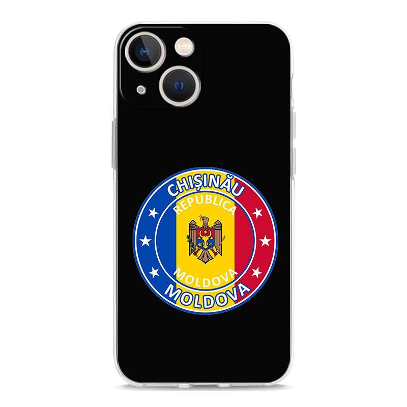 Capa de Celular Para iPhone 17 Air Cases iPhone 16 15 12 13 14 Pro Max SE 7 8 Plus iPhone11 Capa Macia Transparente Bandeira da Moldávia