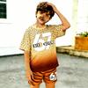 Modische Herrenkleidung Gradient Leopard 67 Bedrucktes Herren-T-Shirt und Shorts 2-teiliges Set Sommer Freizeit Outfit für Herren und Damen Oberteil