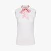 FAIRLIAR GOLF Silk Scarf Sleeveless T-Shirt (White)