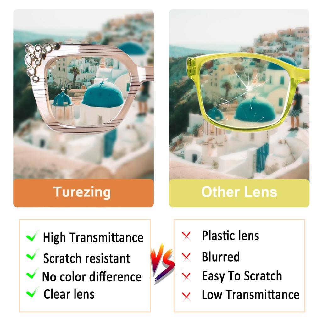Oprah Style Stylish Diamond Crafted with Spring Hinges Diopter Glasses TUREZING Presbyopia Eyeglasses Professional Vision Correction
