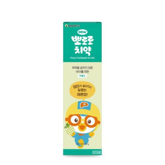 Pororo Kids Low Fluoride Toothpaste 90g X 4ea (Mixed Fruits / Apple / Melon / Pineapple) / Korean Cosmetics, Korean Oral Care, Dental Care