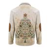 Christmas Print 3-button - Men's Stand Up Collar Sweatshirt, Outdoor Casual Hoodie With Buckle