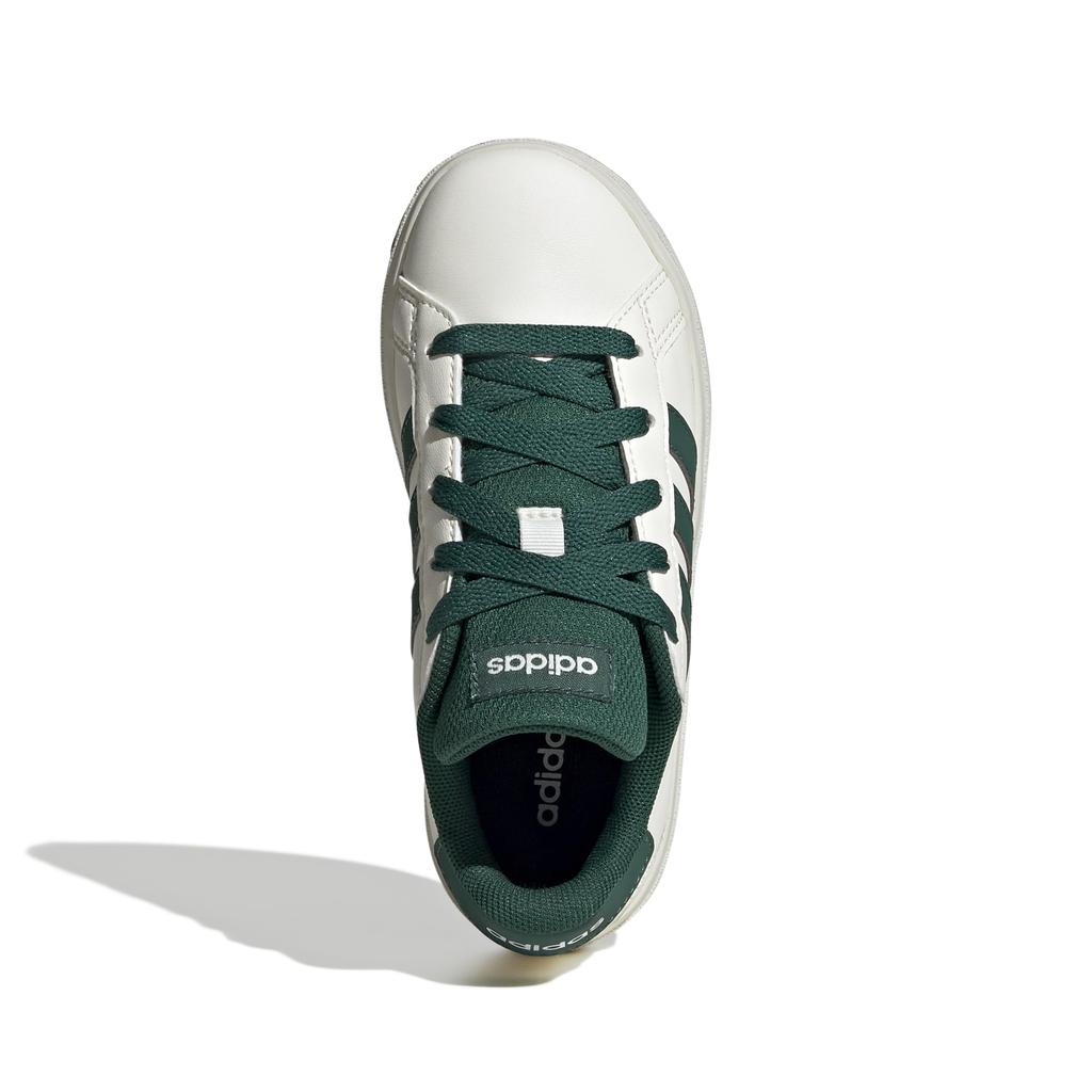 Adidas Grand Court Boys and Sizes Size Kids' 2.0 Sneakers, Unisex, Girls, 17-25.5cm, LKK25, Off-White/College Green/Core Black, 21.5cm (JQ0704)