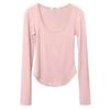 Dongdaemun Slimming Low-Cut Busty Long-Sleeve Women's Trendy T-Shirt