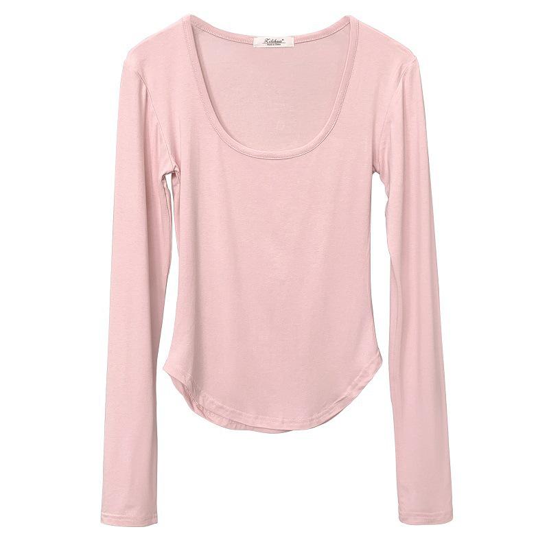 Dongdaemun Slimming Low-Cut Busty Long-Sleeve Women's Trendy T-Shirt