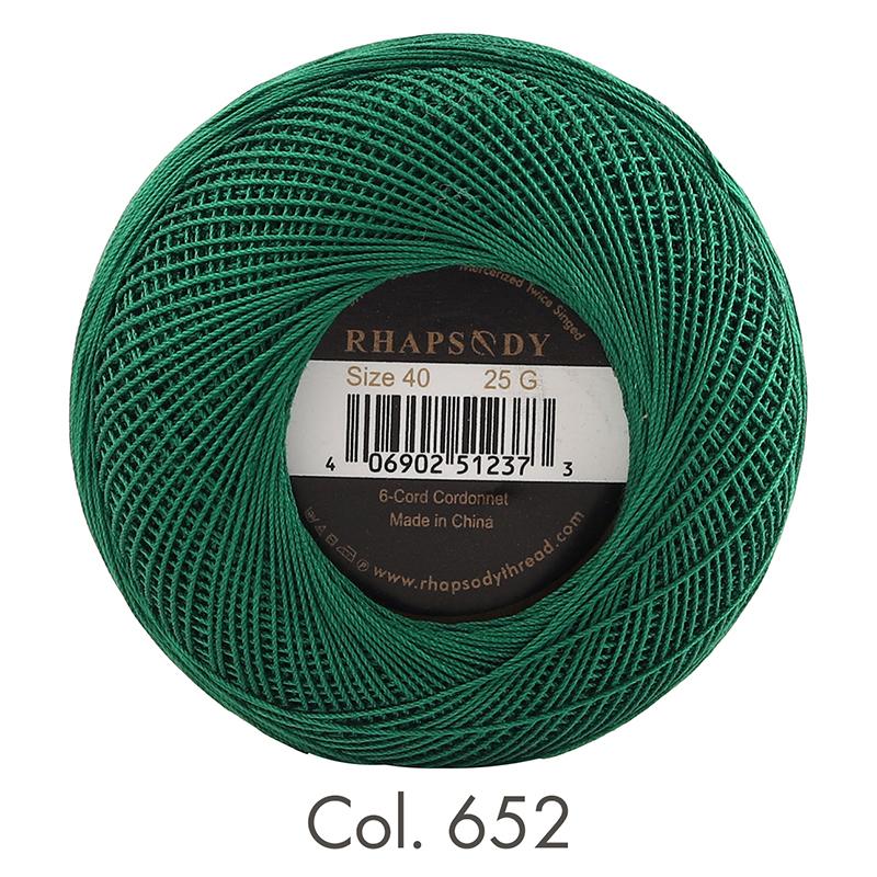 Rhapsody Premium Cotton Crochet Thread Size 40 for Tatting Needlepoint Knitting Bobbin Lace Quilting Sewing Mercerized
