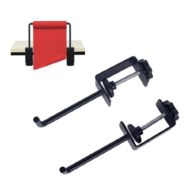 

Adjustable Clamp On Paper Roll Rack Metal Roll Storage for 1.8 Inch Tabletops Holds 7 Inch Rolls Metal Construction 1