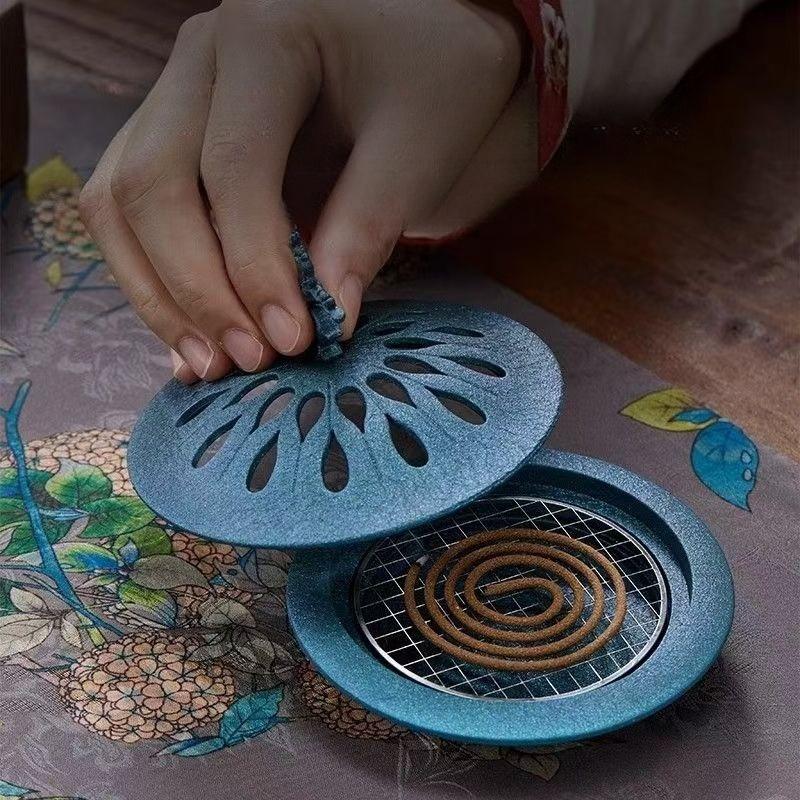 Backflow Incense Holder Retro Zinc Alloy Hollow Fragrance Censer Lucky Deer Incense Burner Home Decor Halloween Decorations