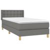 3130554 vidaXL Lit à sommier tapissier et matelas Gris foncé 90x190 cm Tissu